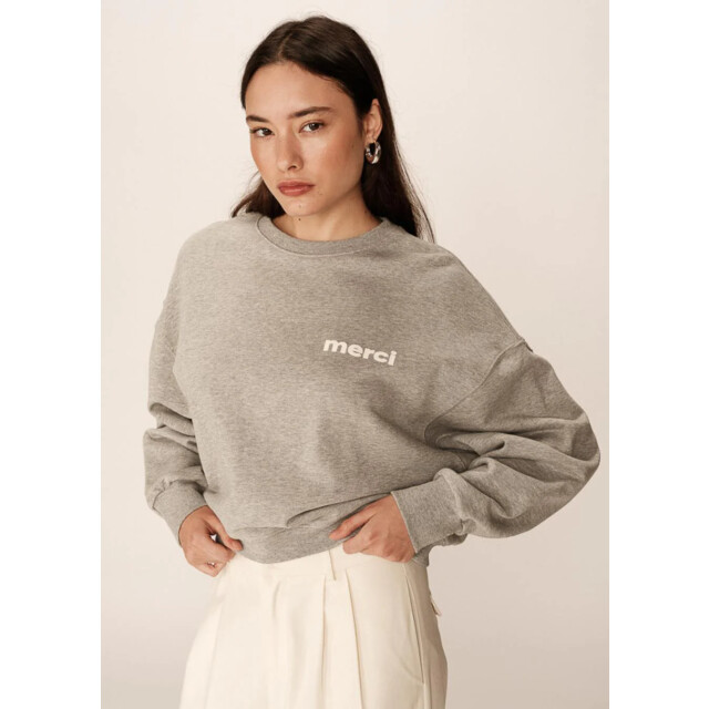 Grace & Mila Positive sweater oversized opdruk 'merci' 9309696491848 large