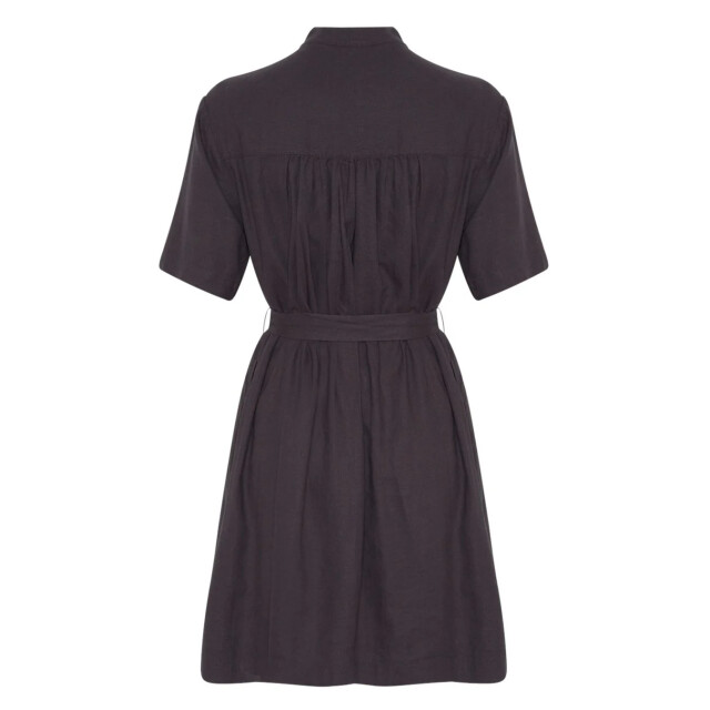 Moss Copenhagen Pennie ginia jurk midi donkergrijs strikceintuur 9308510781768 large