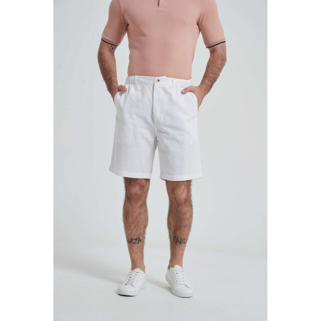 William de Faye Linnen shorts - WM25-161-BLANC large
