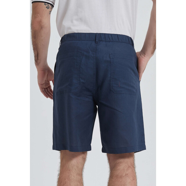 William de Faye Linnen shorts blauw WM25-161-MARINE large