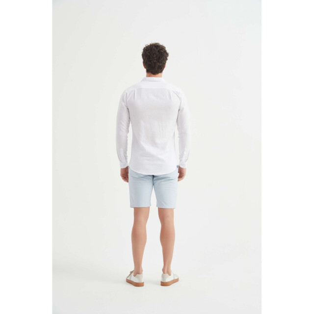 William de Faye Linnen shirt wit WM25-154-BLANC large
