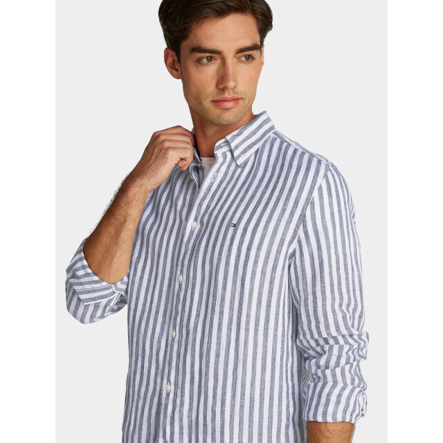 Tommy Hilfiger Casual hemd lange mouw linen essential stripe rf shir mw0mw38581/0a5 184931 large