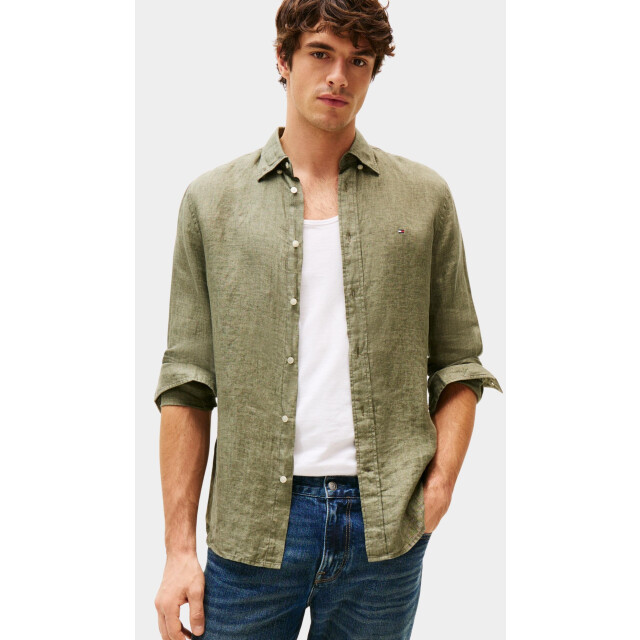 Tommy Hilfiger Casual hemd lange mouw pigment dyed li solid rf shirt mw0mw34602/pli 184928 large