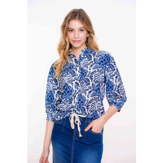 Geisha 53262-20 010 blouse off-white/blue 53262-20 010 large