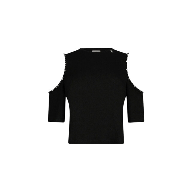 Liu Jo Top dames Liu Jo Zwart Open Mouw T-shirt Met Kralen large