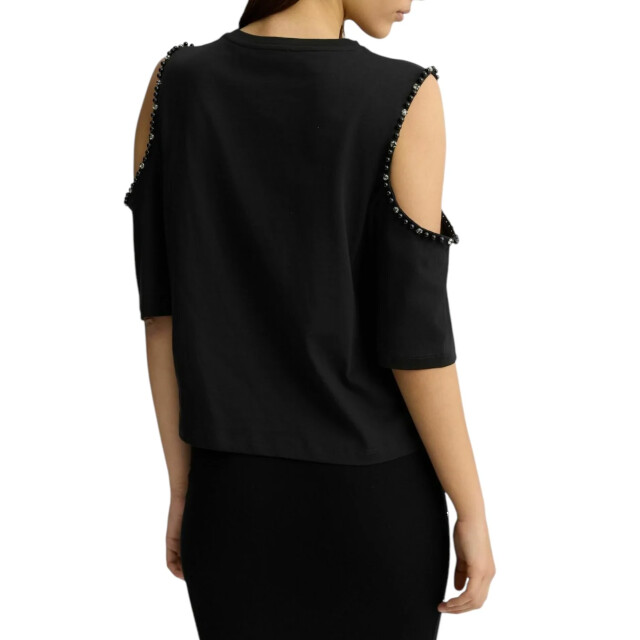 Liu Jo Top dames Liu Jo Zwart Open Mouw T-shirt Met Kralen large