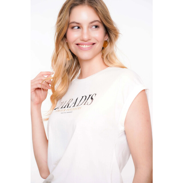 Geisha 52117-41 010 t-shirt paradis off-white/black/gold 52117-41 010 large