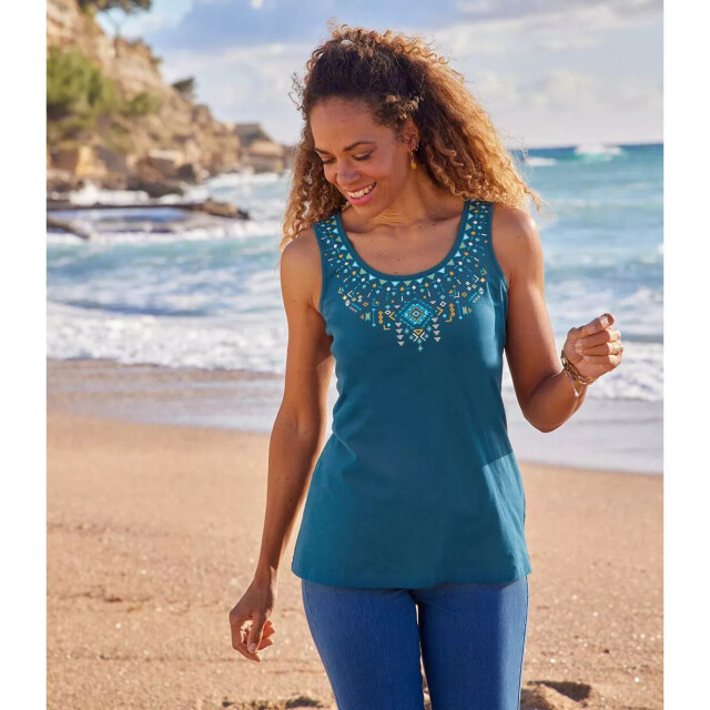 Atlas for Women Dames vest top (set van 2) UTAF730_yellownavyblue large