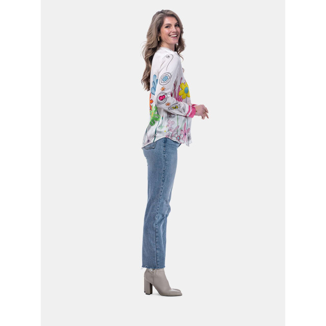 Mucho Gusto ® blouse monza getekende bloem elegantie MUCHO GUSTO® Blouse Monza Getekende Bloem Elegantie large
