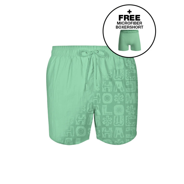 Muchachomalo Jongens zwembroek print + gratis microfiber boxershort WATRC2062-18J large