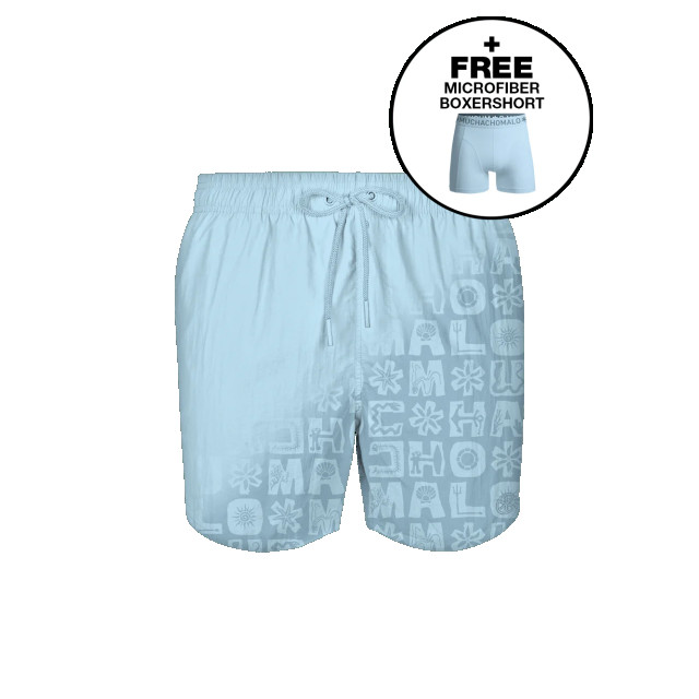 Muchachomalo Jongens zwembroek print licht + gratis microfiber boxershort WATRC2062-19J large