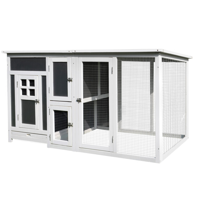 4goodz Kippenhok met nestkast met 2 compartimenten hout grijs/ 3151472 large