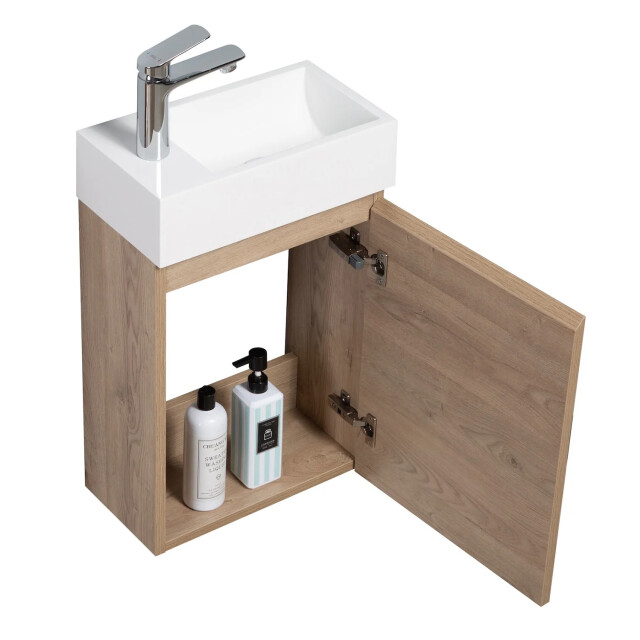 Badplaats Toiletmeubel angela 40 x 22 cm kastanje fonteinmeubel met 3180994 large