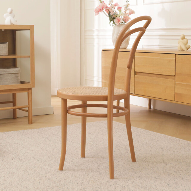 Fameg Vienna thonet no. 14 houten bistrostoel naturel met rotan zitting 2028233 large
