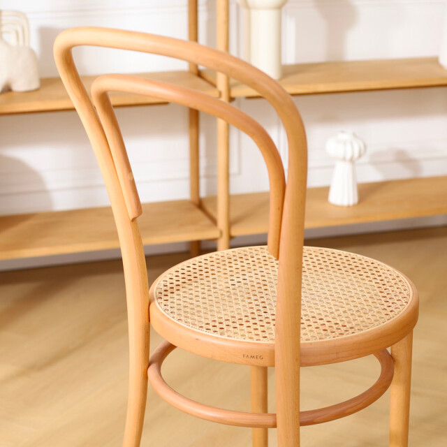 Fameg Vienna thonet no. 14 houten bistrostoel naturel met rotan zitting 2028233 large