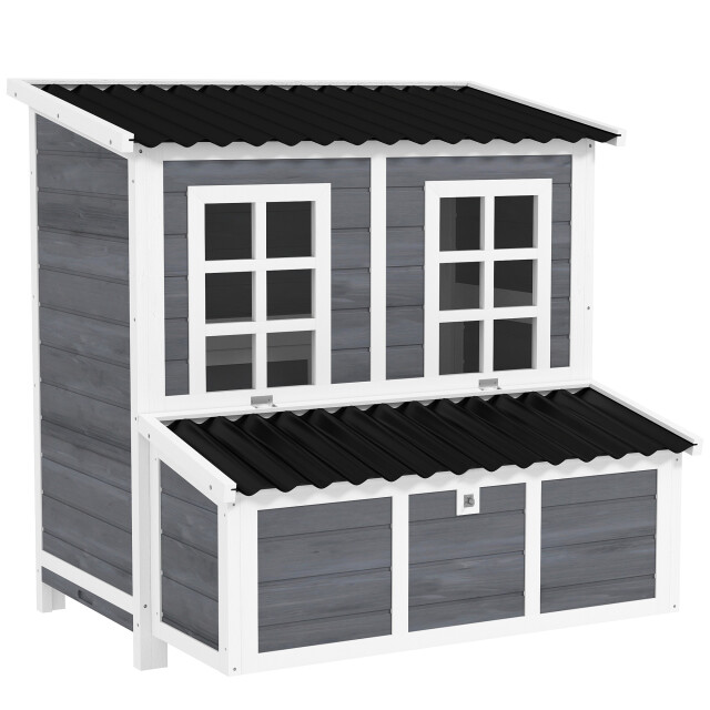 4goodz Kippen legnest voor 4-6 kippen waterdicht dak 100x86x100cm grijs 3151480 large