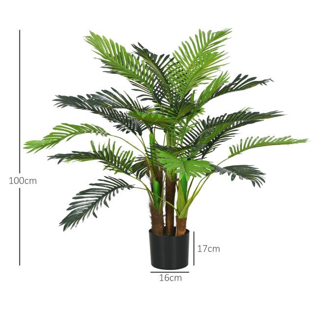 4goodz Homcom kunstplant plant kunstpalm, 100 cm met 27 takken 3151482 large