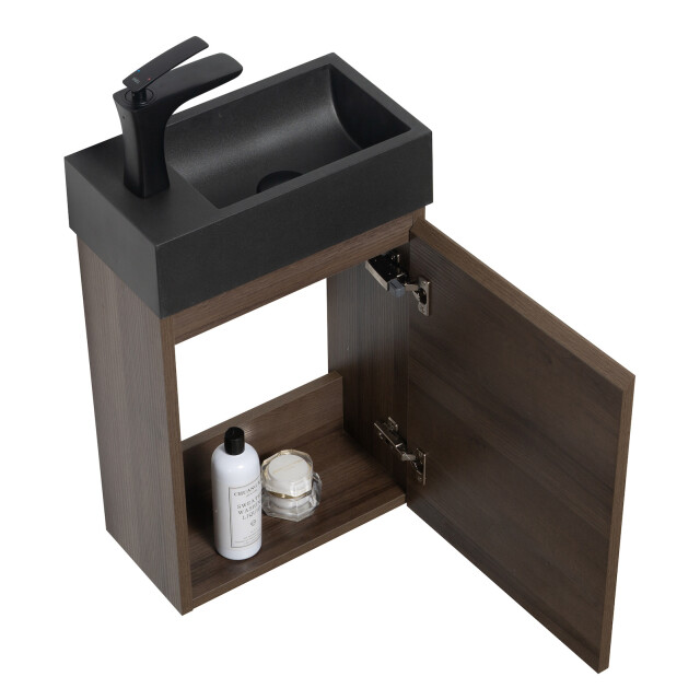 Badplaats Toiletmeubel angela 40 x 22 cm bruin fonteinmeubel met 3181191 large
