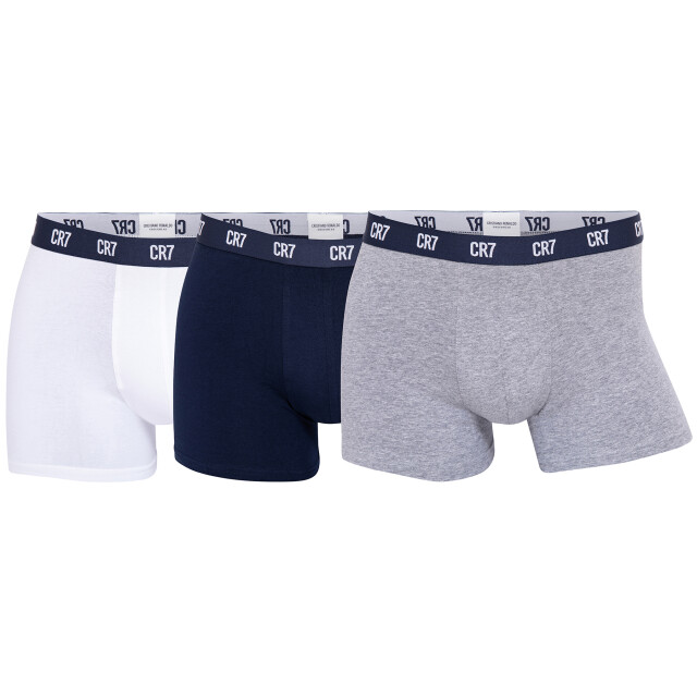 CR7 Heren boxershorts effen wit/blauw/grijs 3-pack CR7-300-8100-49-2701 large