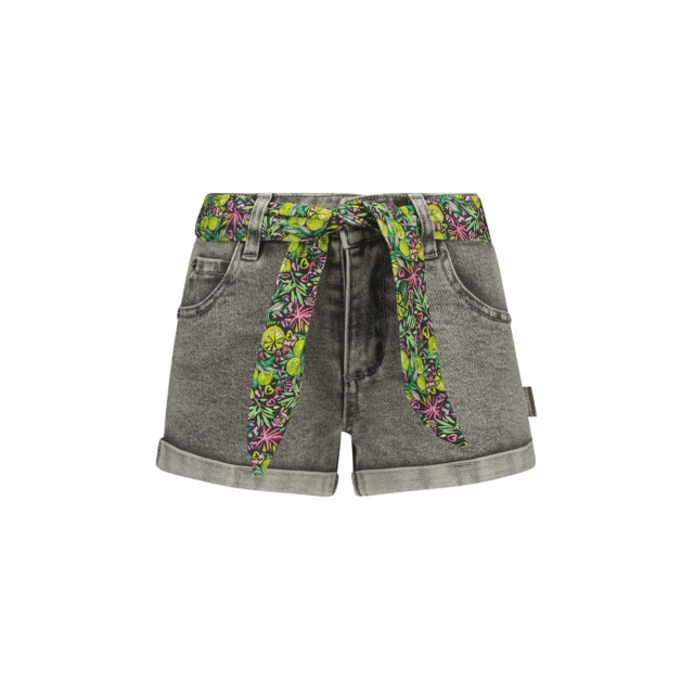 B.Nosy Zomer jeans short meisjes denim riem patty Y502-5605-054 large