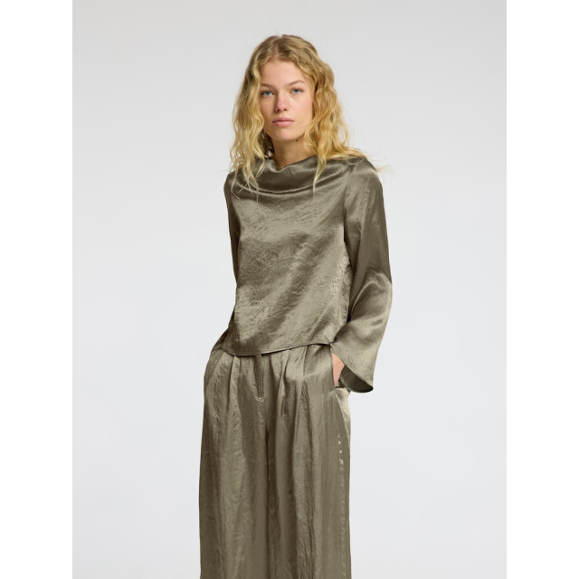 Selected Femme slfselene ls draped neckline top b 16097101 vetiver 06615.834.0014 large
