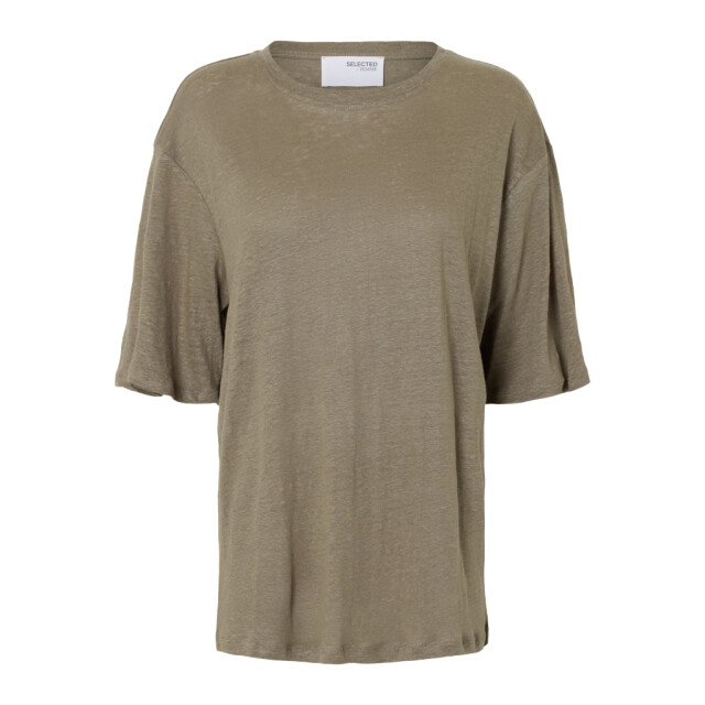 Selected Femme slfvilja linen ss tee 16090089 vetiver 06011.834.0131 large