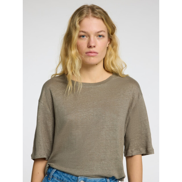 Selected Femme slfvilja linen ss tee 16090089 vetiver 06011.834.0131 large