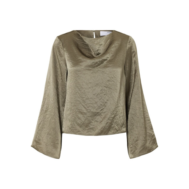 Selected Femme slfselene ls draped neckline top b 16097101 vetiver 06615.834.0014 large