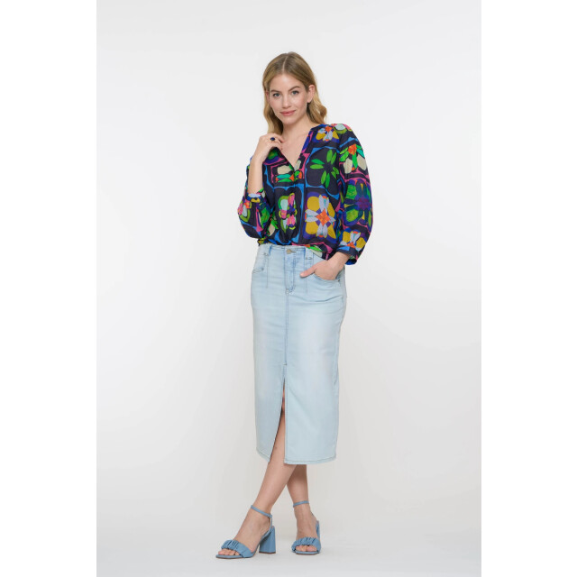 Geisha Jeansrok 65001-10-bleached denim 56001-10-bleached denim large