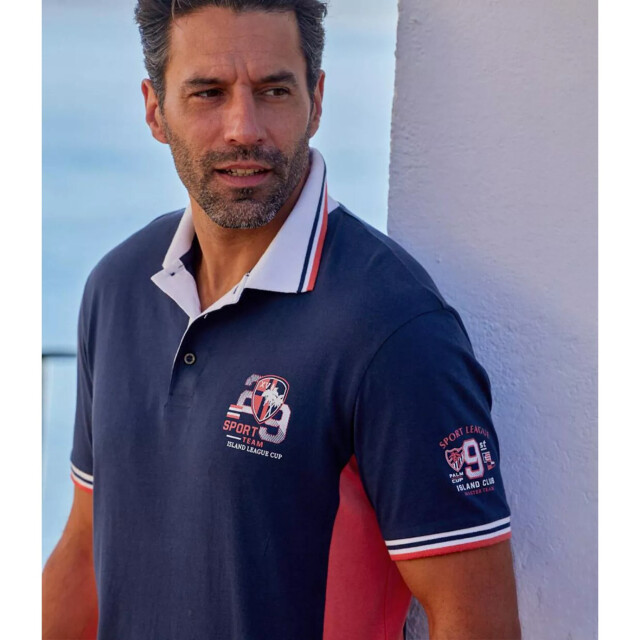 Atlas For Men Heren jersey sport poloshirt UTAF494_navy large