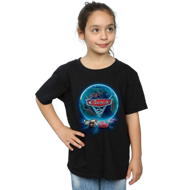 Li-cense Disney meisjes cars globe filmposter katoen t-shirt UTBI12568_black large