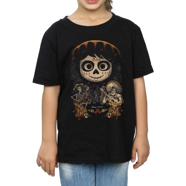 Li-cense Disney meisjes coco miguel gezicht poster katoen t-shirt UTBI12677_black large
