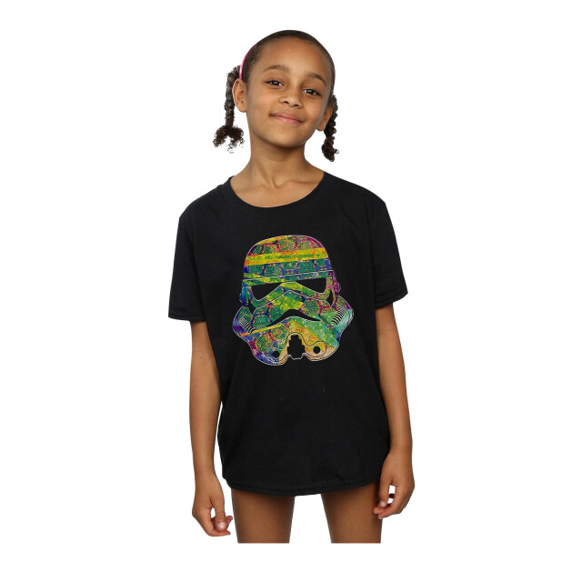 Li-cense Star wars katoenen t-shirt met stormtrooperpatroon voor meisjes UTBI1151_black large