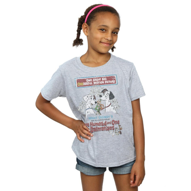 Li-cense Disney meisjes 101 dalmatiërs retro poster katoenen t-shirt UTBI12955_sportsgrey large