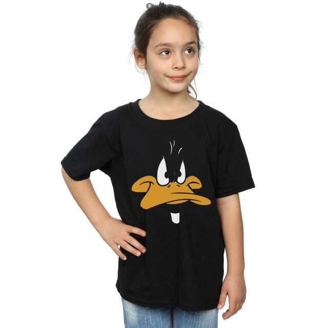 Li-cense Looney tunes meisjes daffy duck gezicht katoenen t-shirt UTBI2177_black large