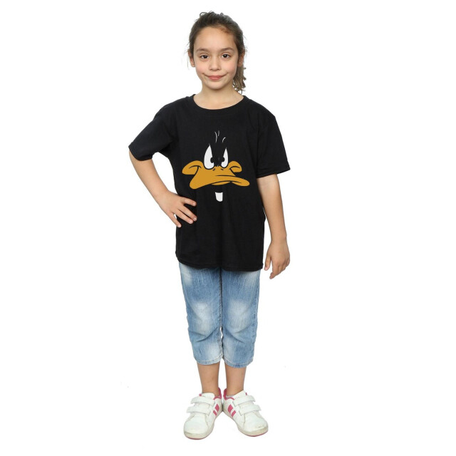 Li-cense Looney tunes meisjes daffy duck gezicht katoenen t-shirt UTBI2177_black large