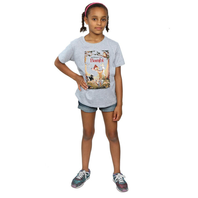Li-cense Disney meisjes bambi retro poster katoen t-shirt UTBI12954_sportsgrey large