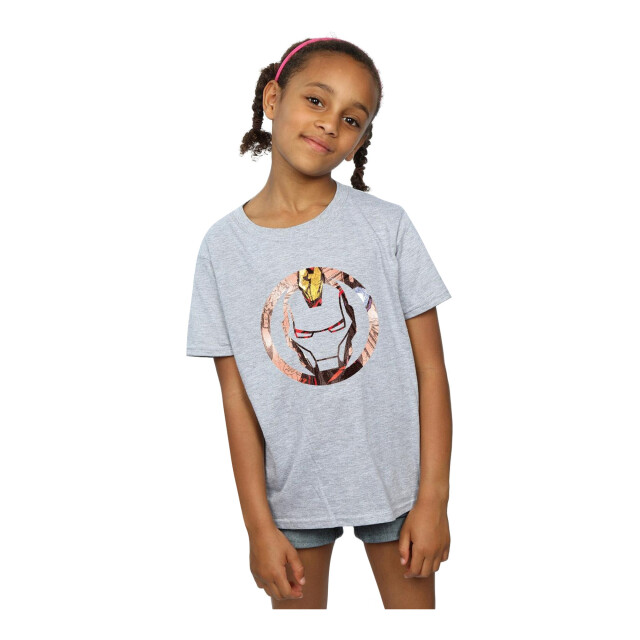 Li-cense Marvel meisjes iron man montage symbool katoenen t-shirt UTBI2698_sportsgrey large