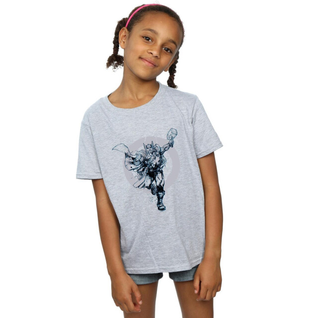Li-cense Marvel meisjes thor cirkel katoenen t-shirt UTBI3223_sportsgrey large