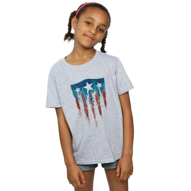 Li-cense Marvel meisjes captain america vlag schild katoenen t-shirt UTBI3463_sportsgrey large