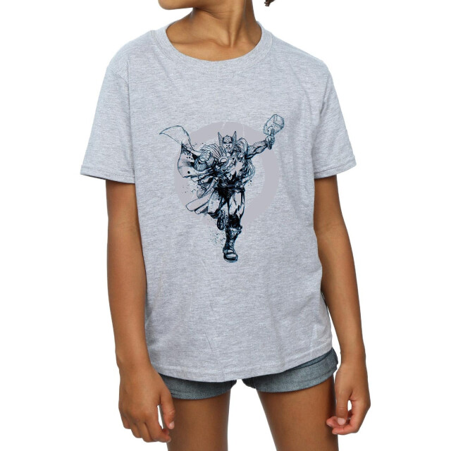 Li-cense Marvel meisjes thor cirkel katoenen t-shirt UTBI3223_sportsgrey large
