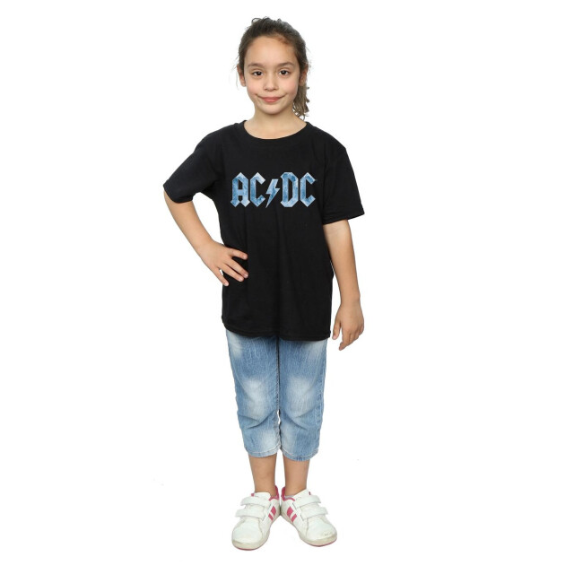 Li-cense Ac/dc katoenen t-shirt met blauw ijslogo voor meisjes UTBI3803_black large