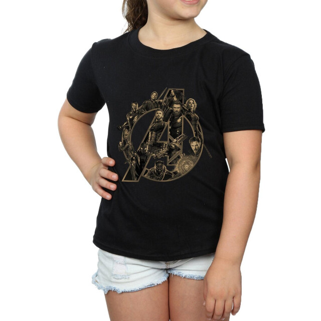 Li-cense Marvel meisjes avengers infinity war logo katoenen t-shirt UTBI7878_black large