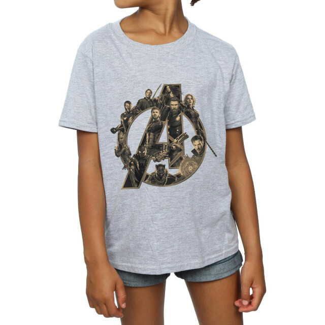 Li-cense Marvel meisjes avengers infinity war logo katoenen t-shirt UTBI7878_sportsgrey large