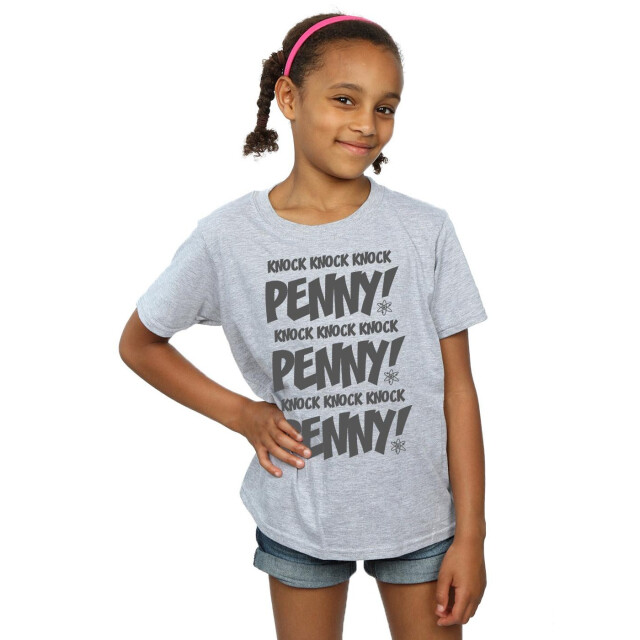 Li-cense The big bang theory meisjes sheldon knock knock penny t-shirt katoen UTBI8513_sportsgrey large