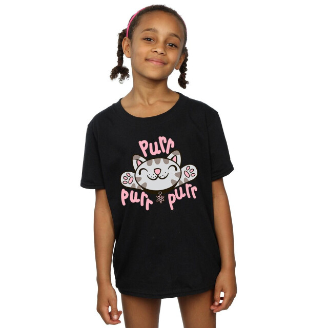 Li-cense Big bang theory meisjes zacht kitty purr katoenen t-shirt UTBI8346_black large