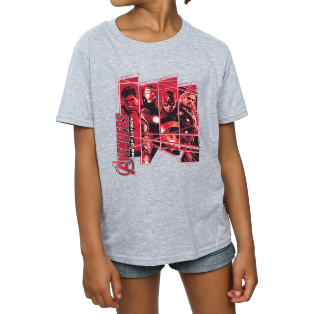 Li-cense Marvel meisjes avengers team collage katoenen t-shirt UTBI7679_sportsgrey large