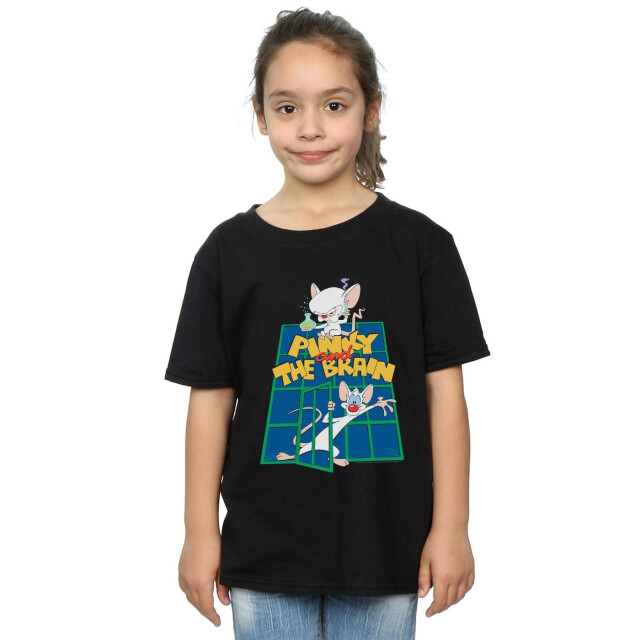 Li-cense Animaniacs meisjes pinky and the brain laboratorium katoenen t-shirt UTBI6436_black large