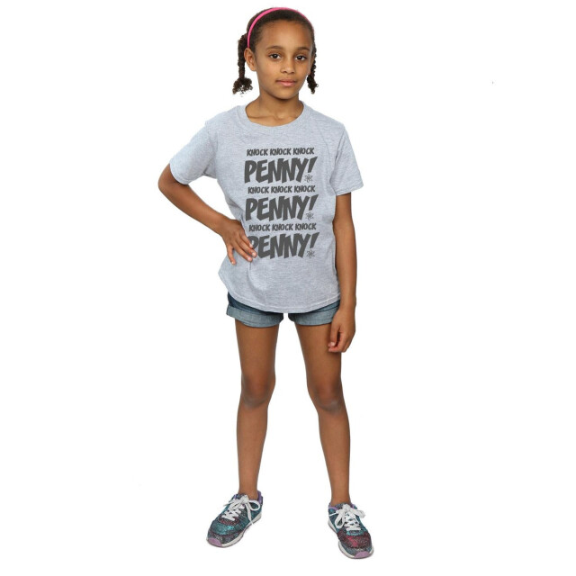 Li-cense The big bang theory meisjes sheldon knock knock penny t-shirt katoen UTBI8513_sportsgrey large