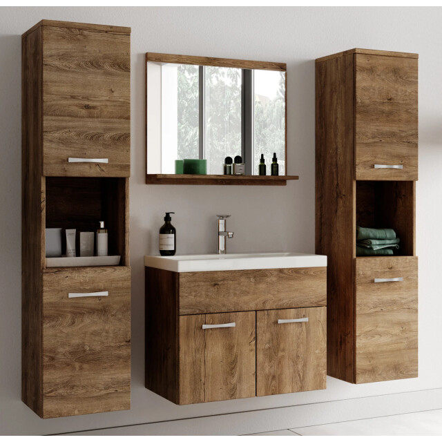 Badplaats Badkamermeubel set montreal xl 60 x 35 cm bruin badmeubel 3181387 large